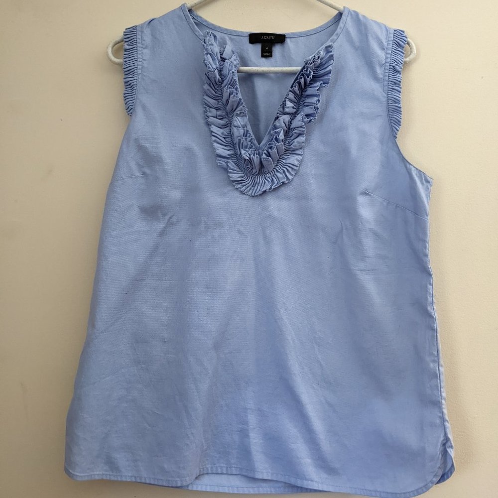 JCREW Sleeveless ruffle top